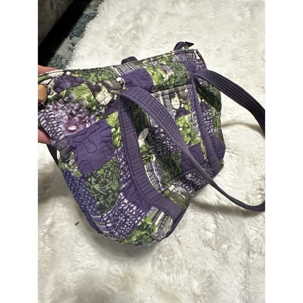 Donna Sharp Quilted Handbag Purse Green Purple  Patchwork Boho